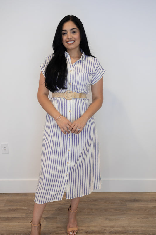 Larissa Navy Midi Dress