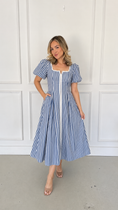 Load image into Gallery viewer, Suzie blue midi dress