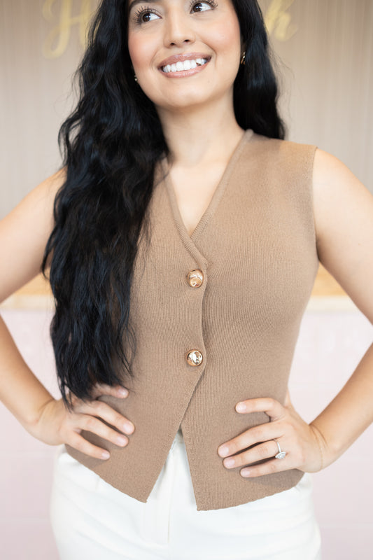 Samira Coffee Sweater Vest