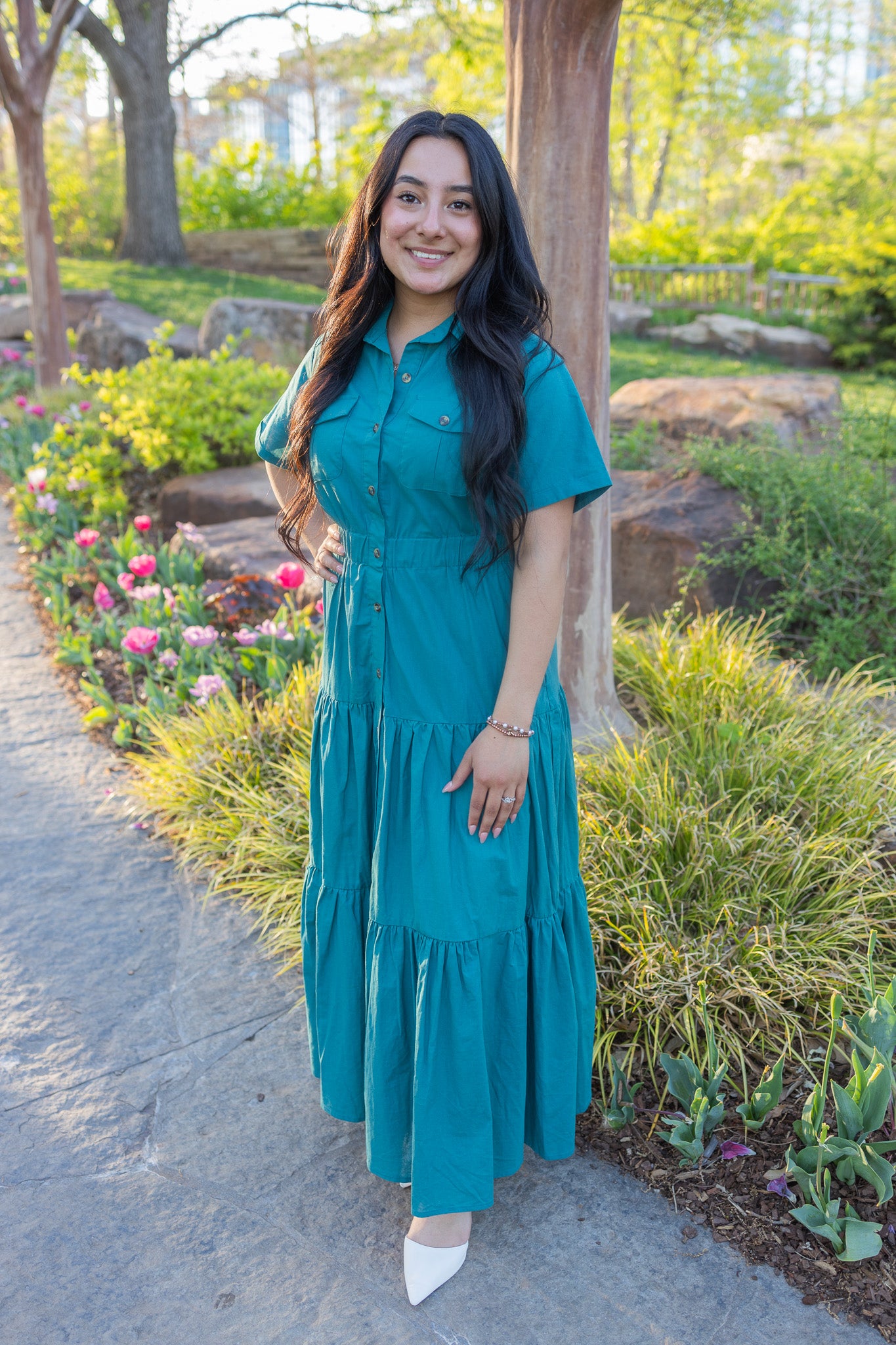 Lenore Teal Maxi Dress