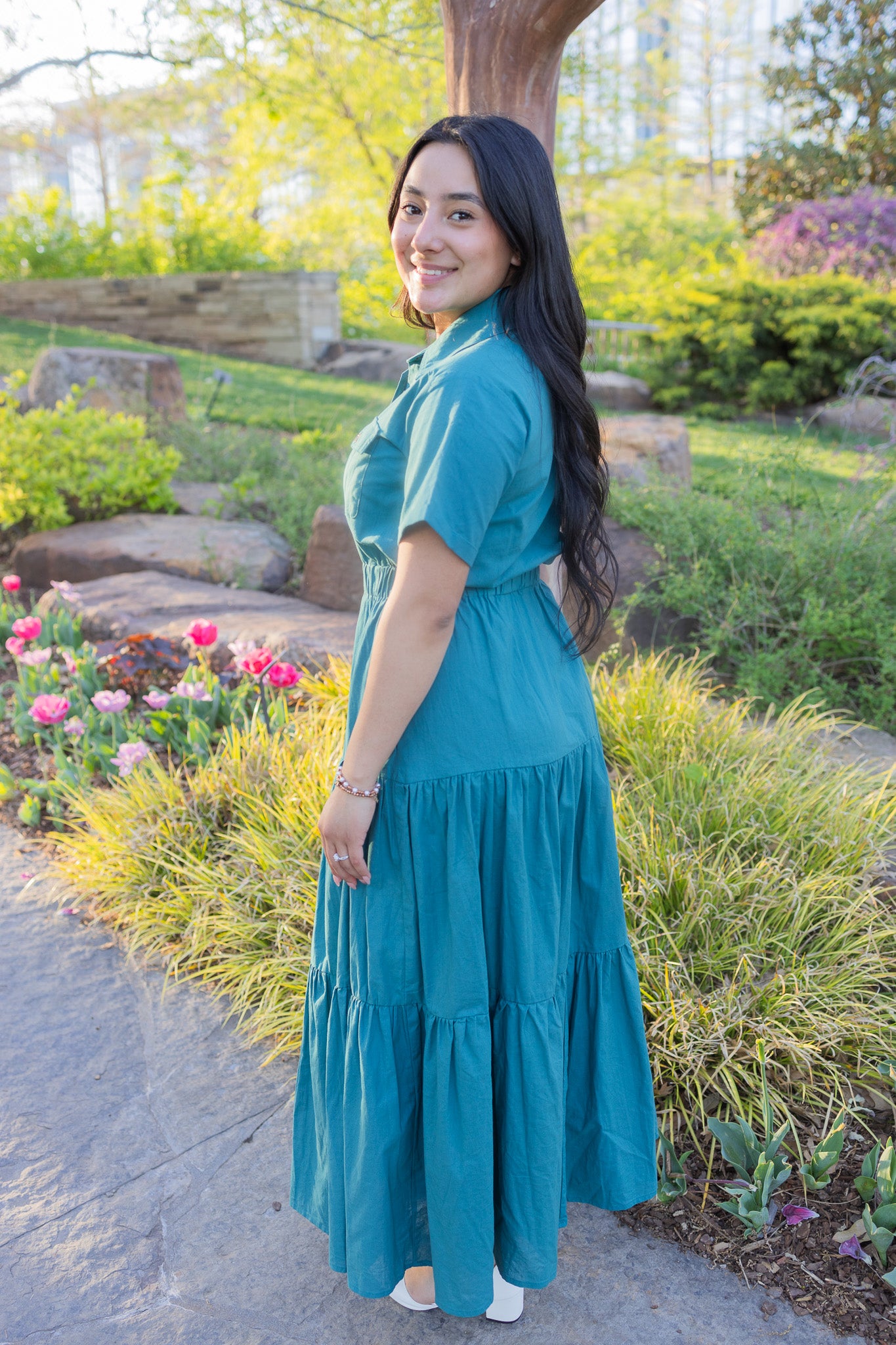 Lenore Teal Maxi Dress