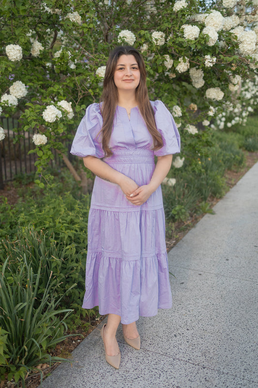 Mellanie Lilac Midi Dress