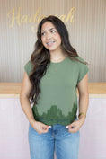 Load image into Gallery viewer, Penelope olive lace top