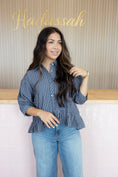 Load image into Gallery viewer, camellia navy blouse