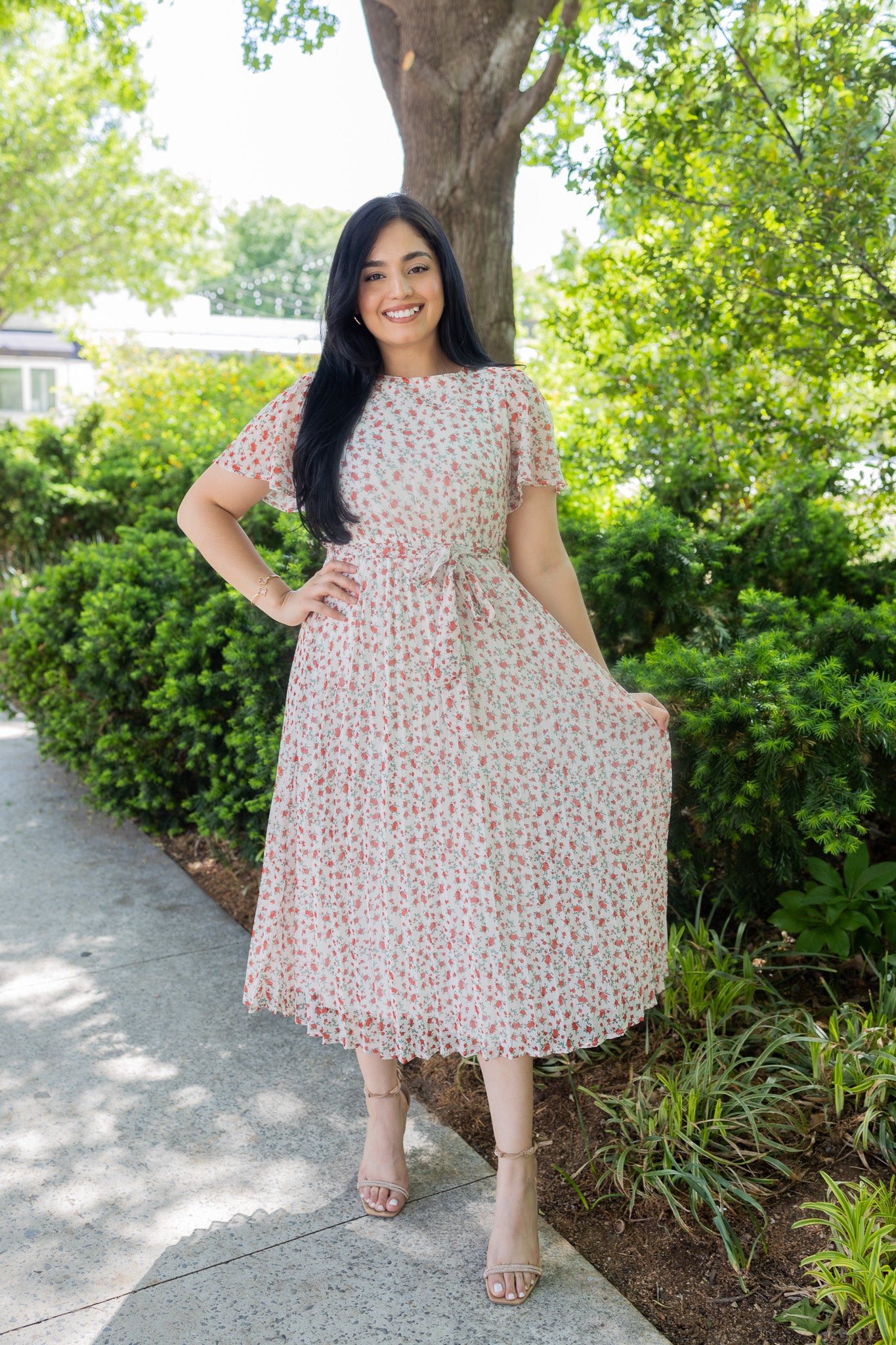 Rubi Cream Midi dress