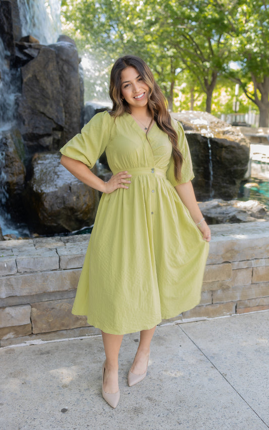 Alice Lime Midi Dress