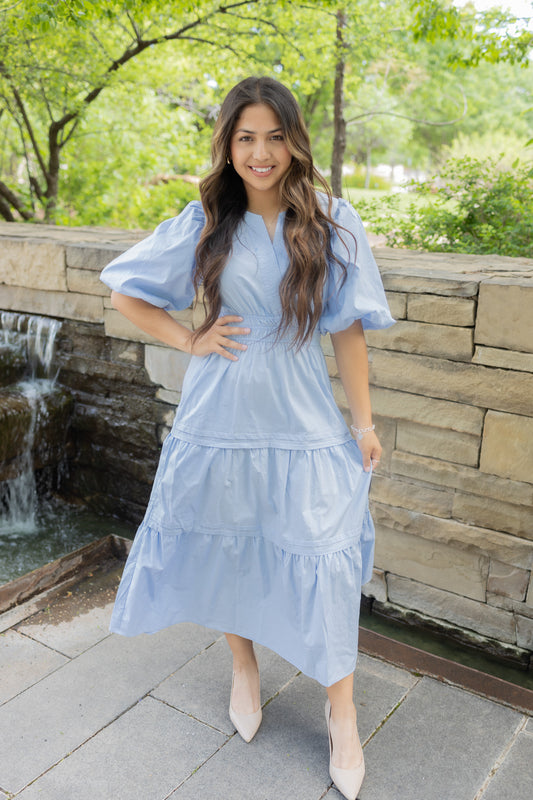 Mellanie Blue Midi Dress
