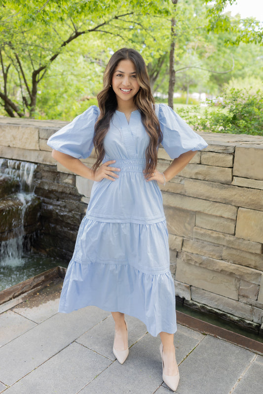 Mellanie Blue Midi Dress