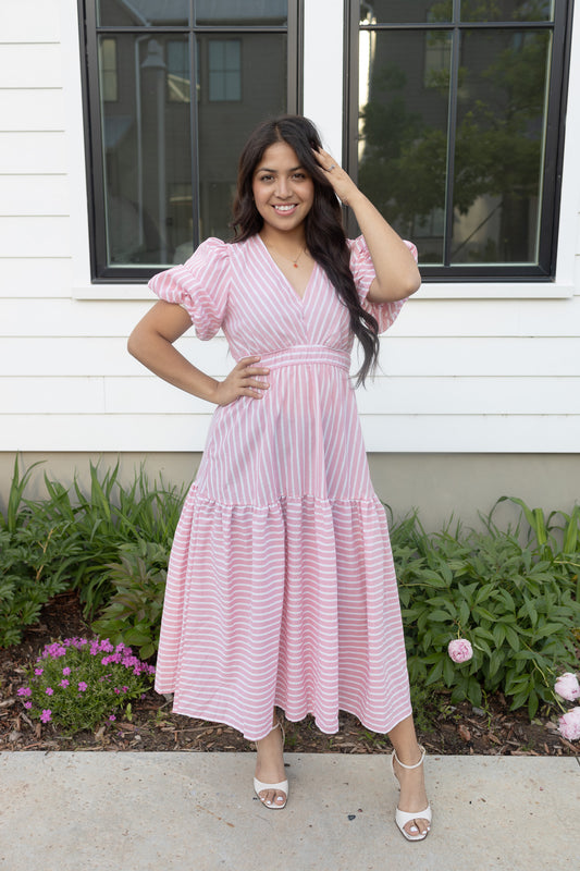 Aranza Pink Midi Dress