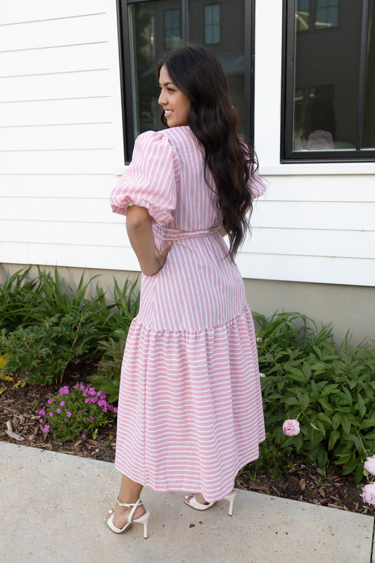 Aranza Pink Midi Dress