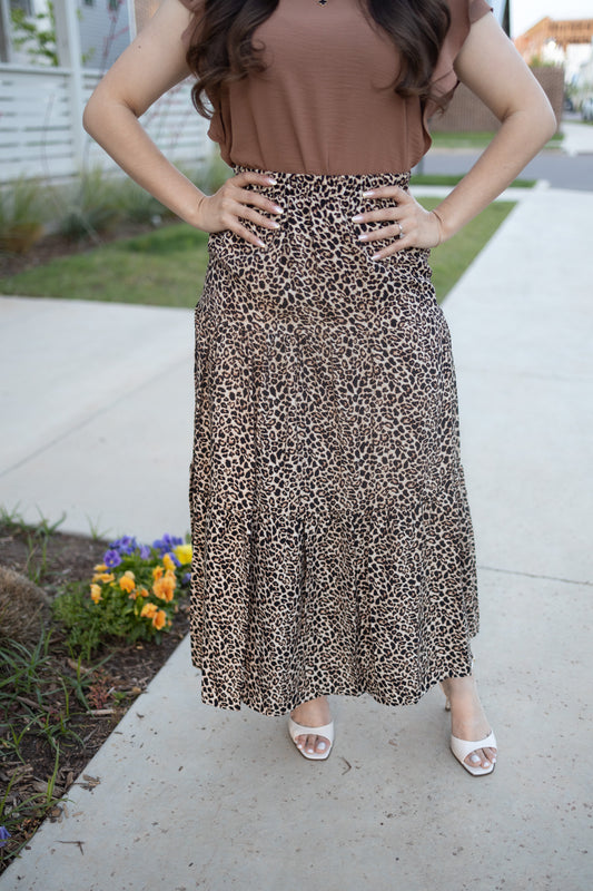 Leopard Midi Skirt