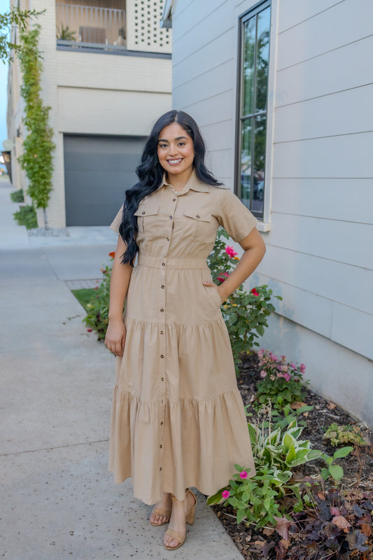 Lenore Sand Maxi Dress