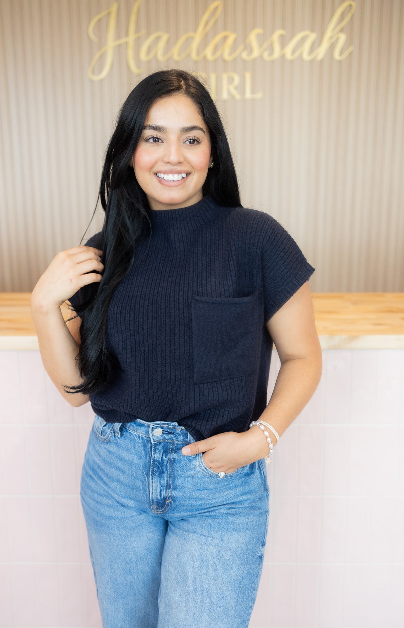 Tianna Navy Top