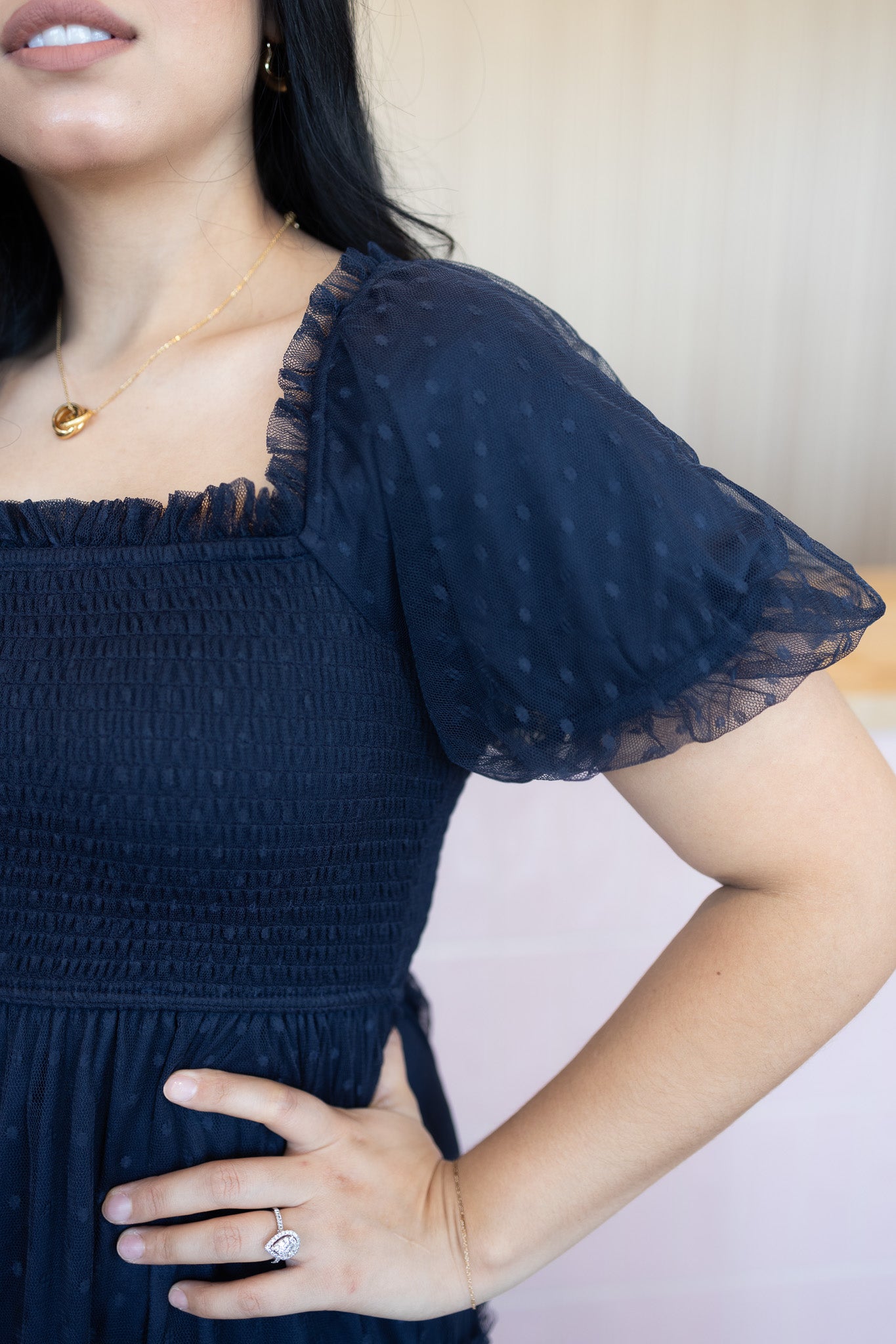 Carline Navy Midi Dress