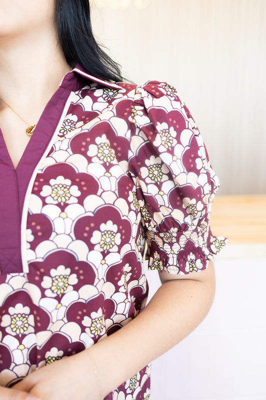 Lissa Burgundy Blouse