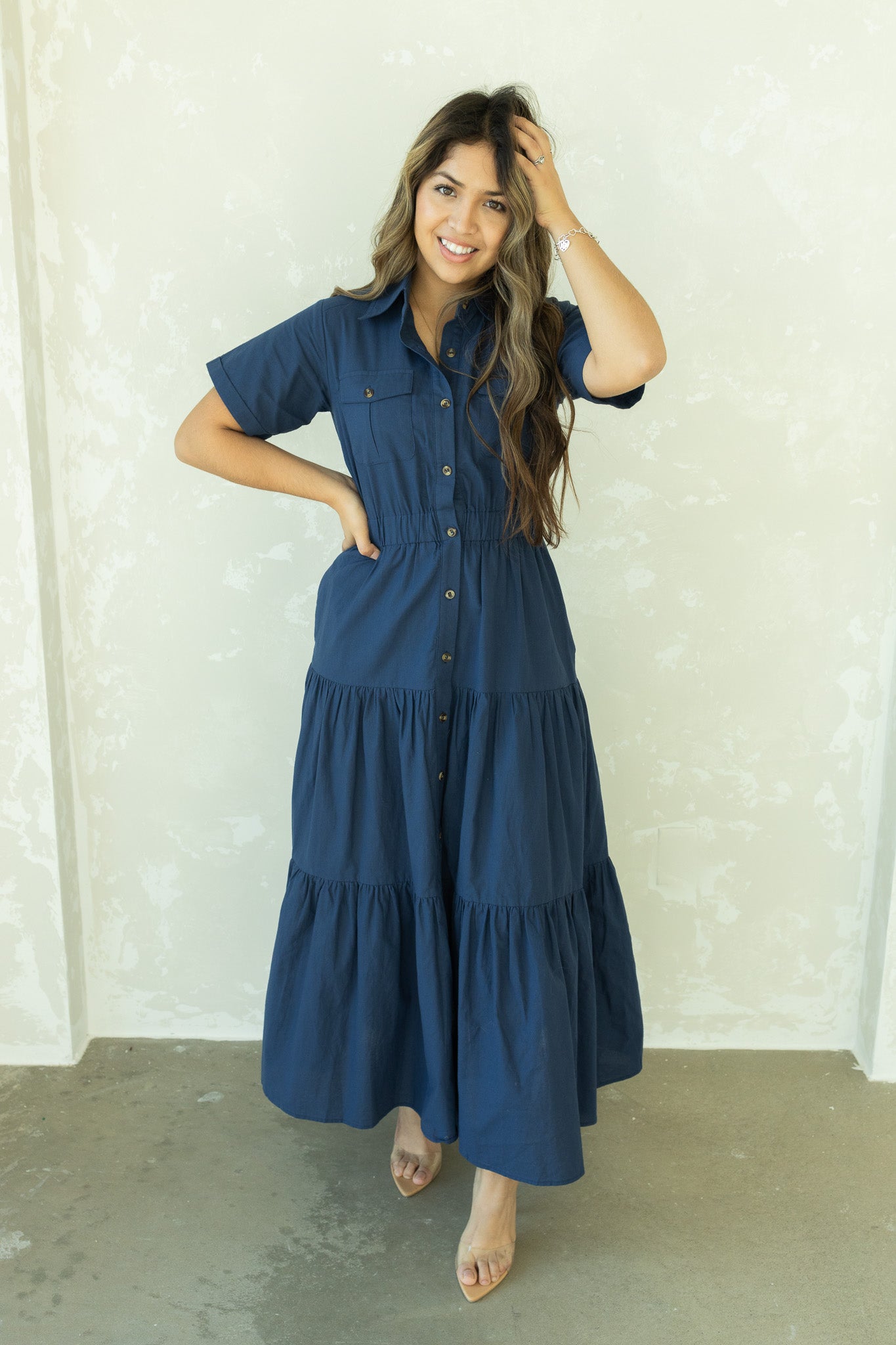 Lenore Blue Maxi Dress