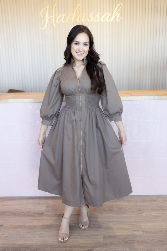Arisabeth Mocha Midi Dress