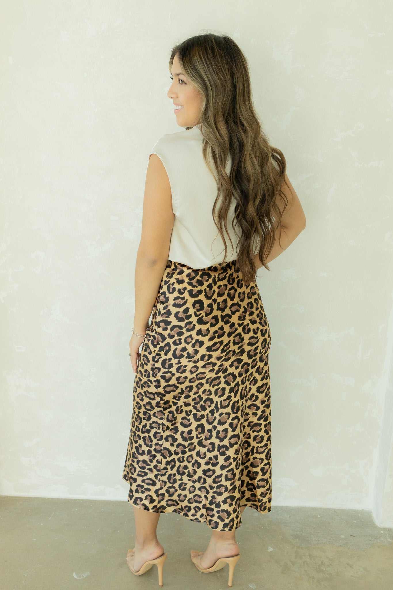 Izzy Taupe Cheetah Skirt