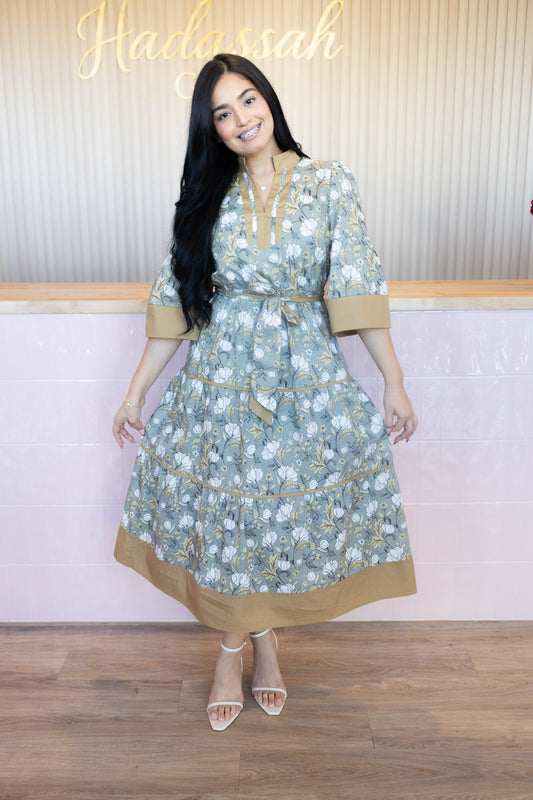 Evangeline Brown Midi Dress