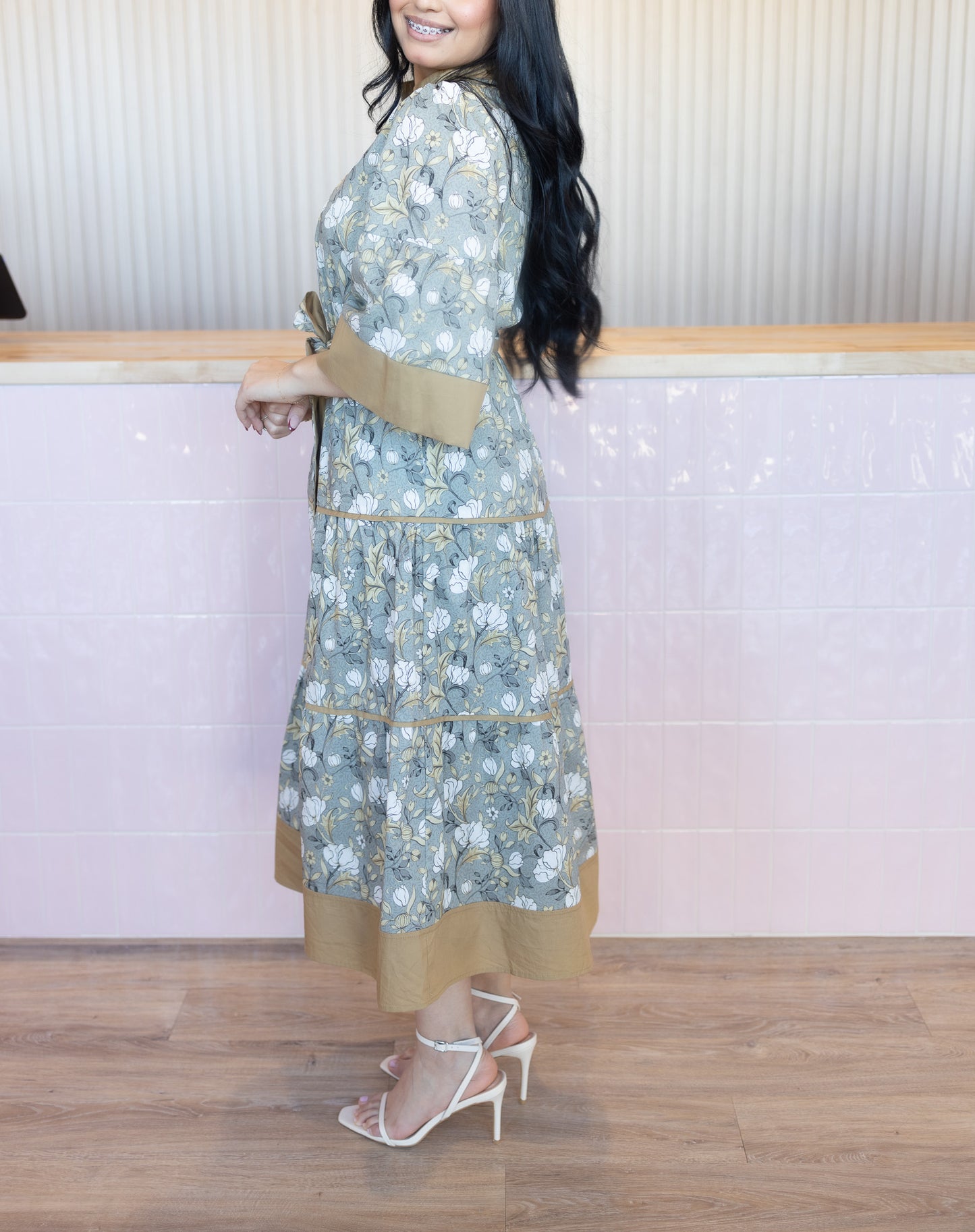 Evangeline Brown Midi Dress