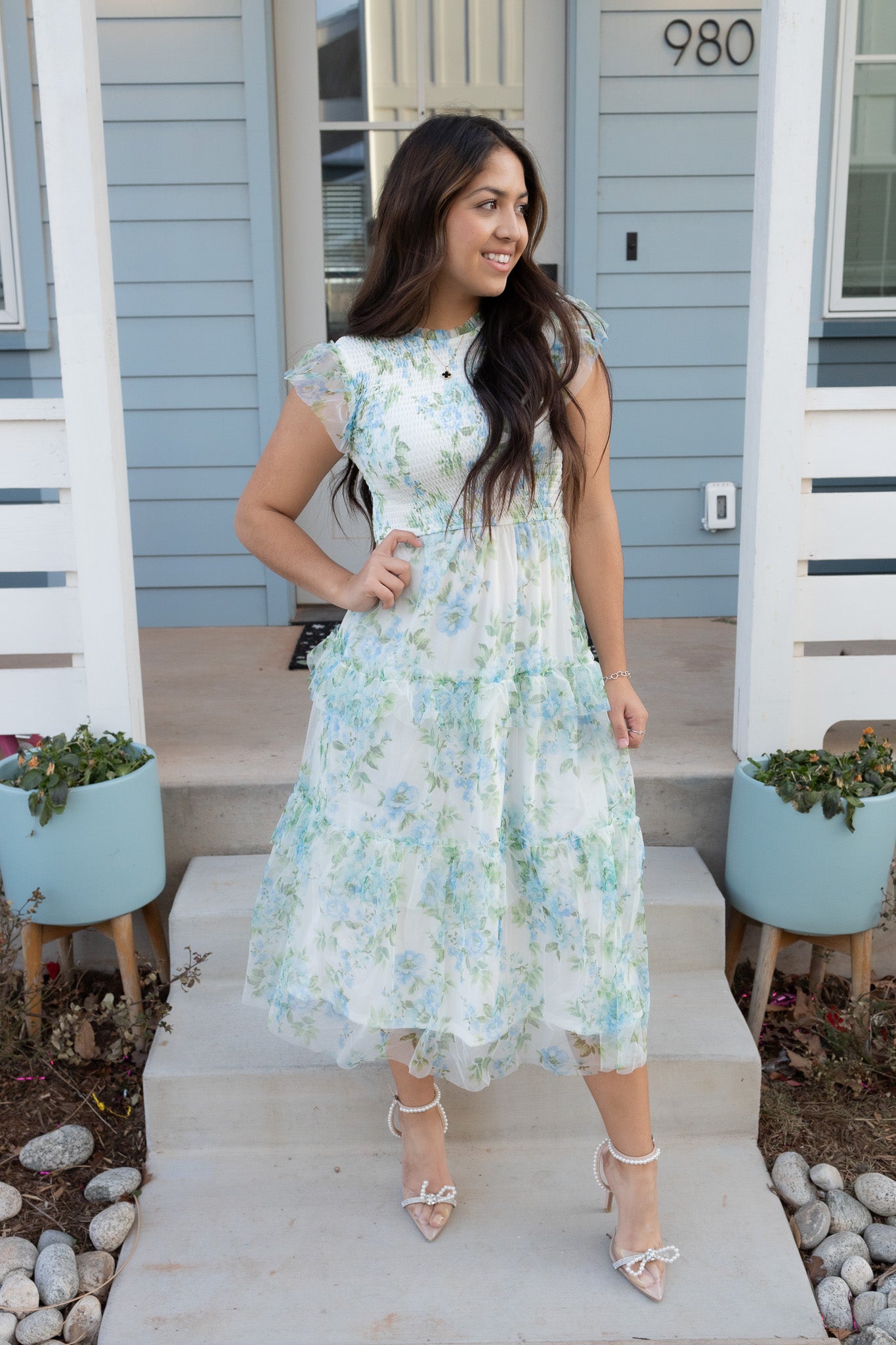 Flaxy Blue Midi Dress