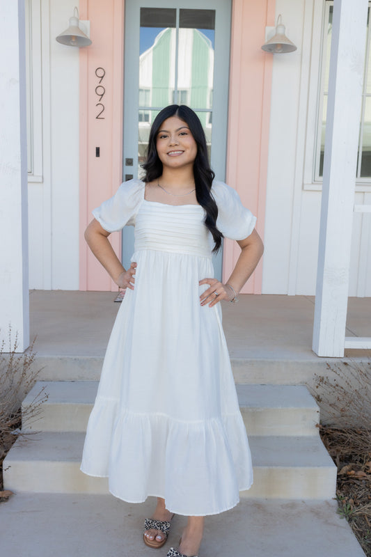 Norah Off-White Midi Dress