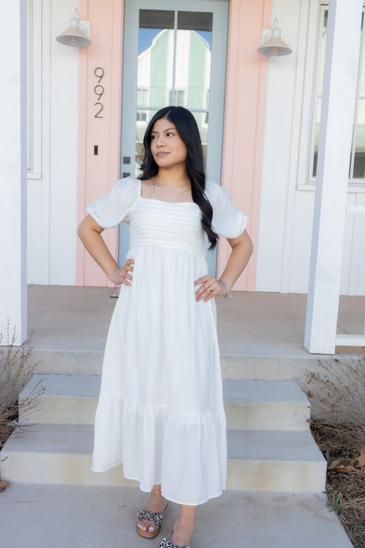 Norah Off-White Midi Dress