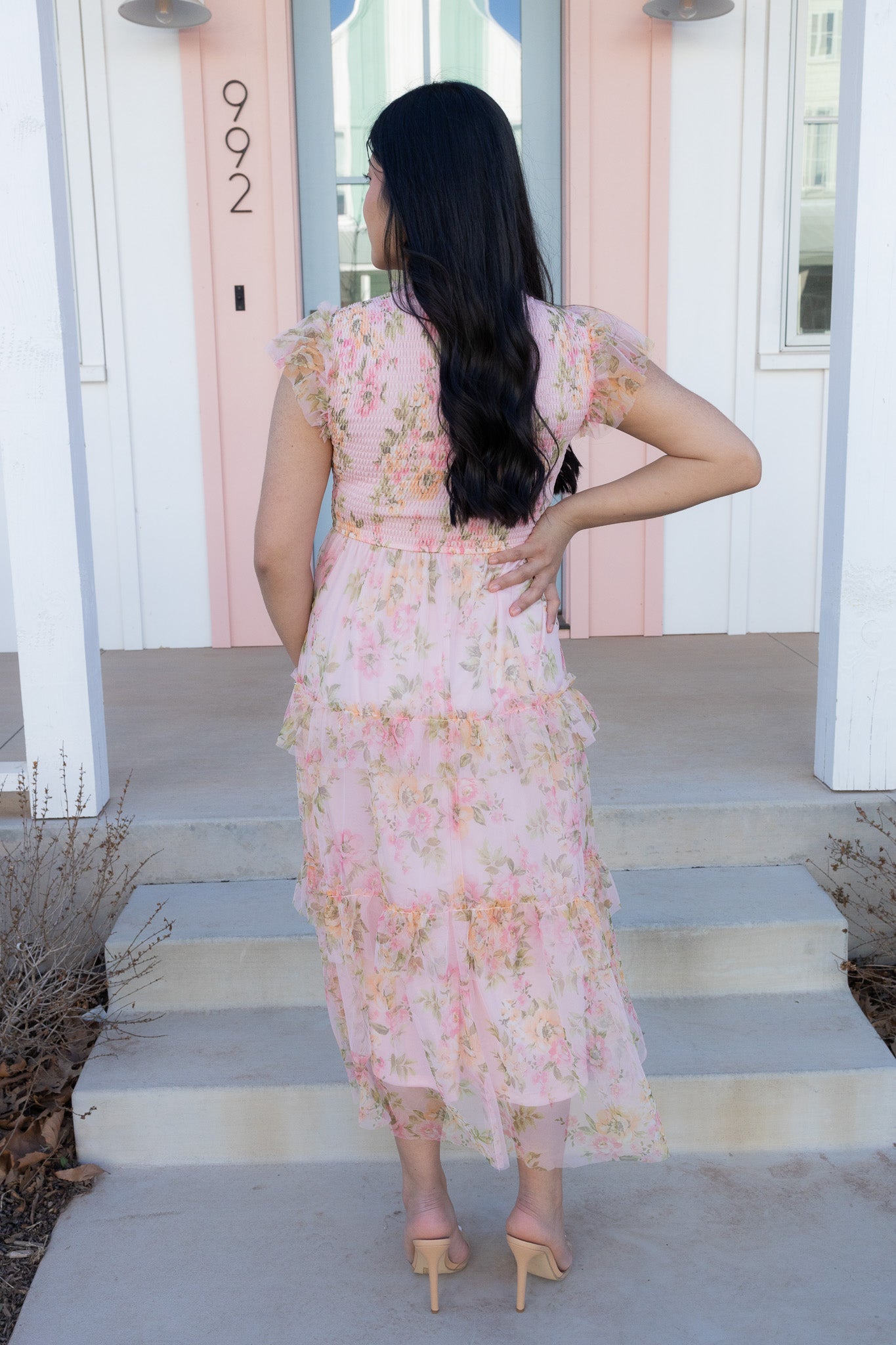 Flaxy Pink Midi Dress