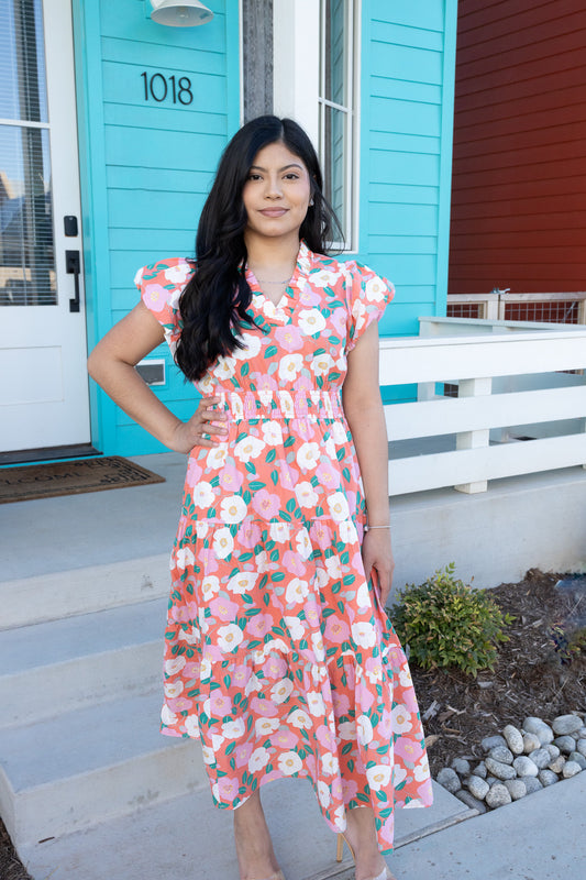 Aria Floral Midi Dress