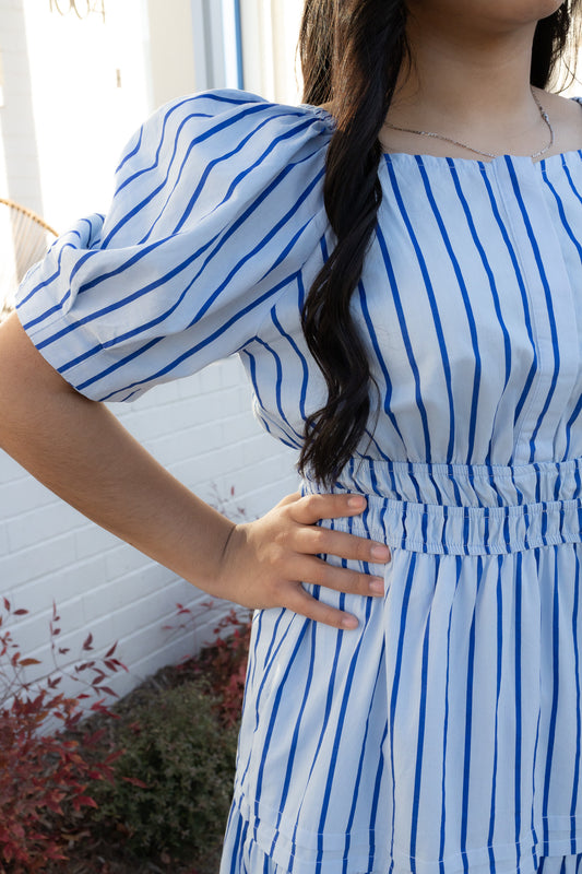 Elina Blue Midi Dress