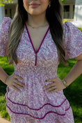 Load image into Gallery viewer, Rosy darling midi dress