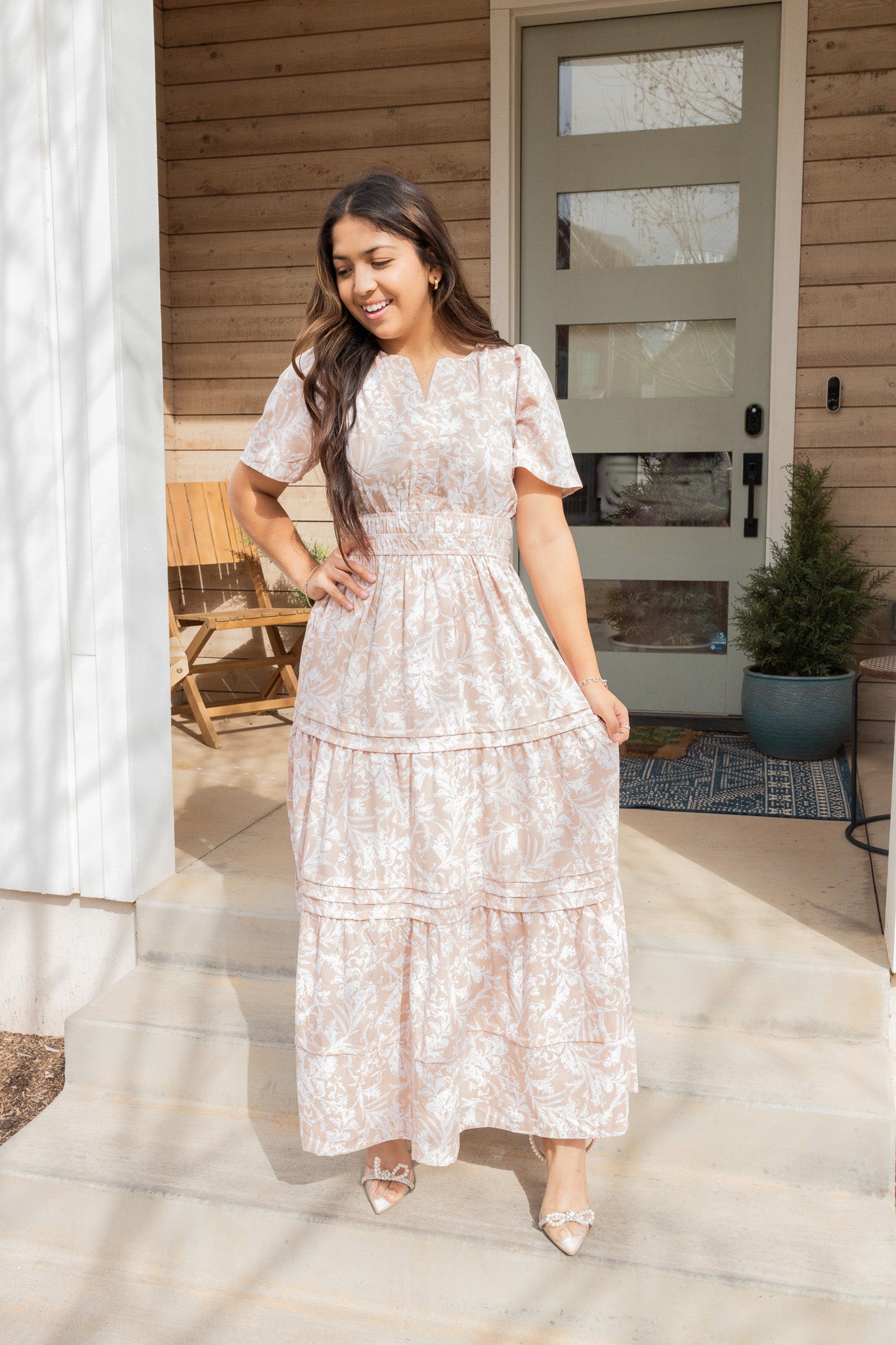 Peach Taupe Maxi Dress Hadassah Girl Peach Taupe Maxi Dress Hadassah Girl