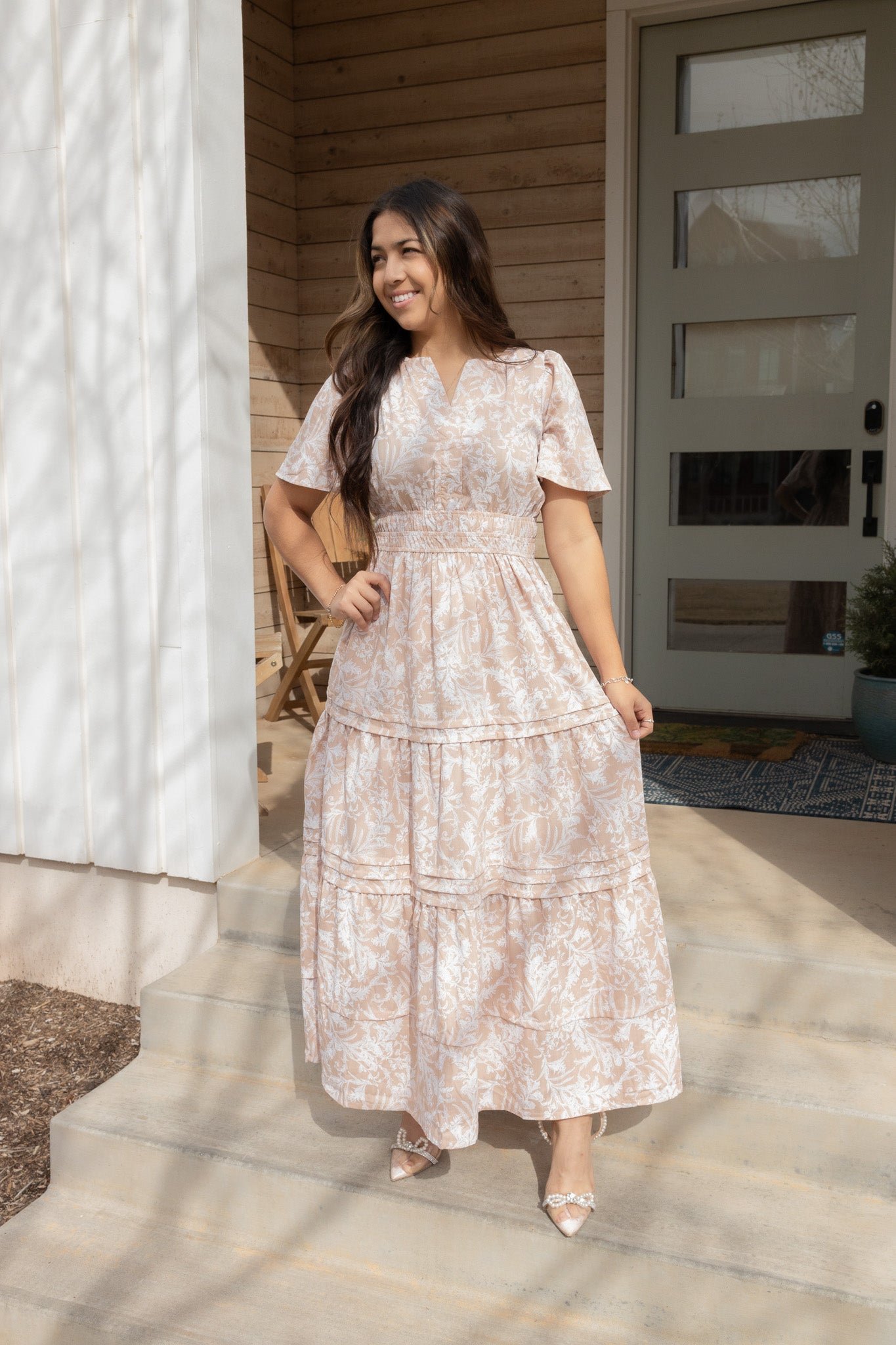 Peach Taupe Maxi Dress