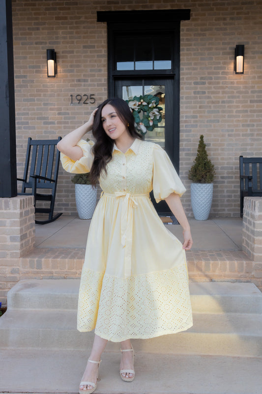 Marina Yellow Midi Dress