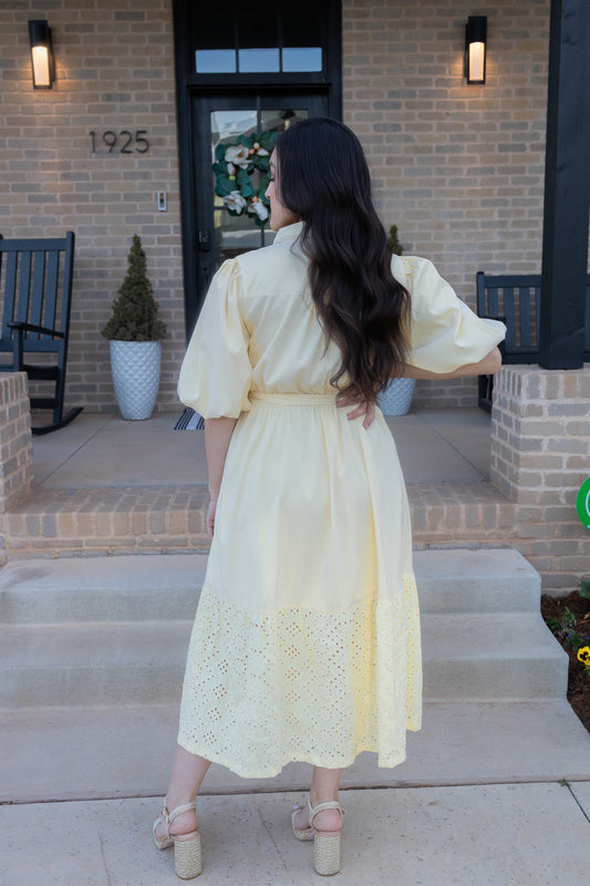 Marina Yellow Midi Dress