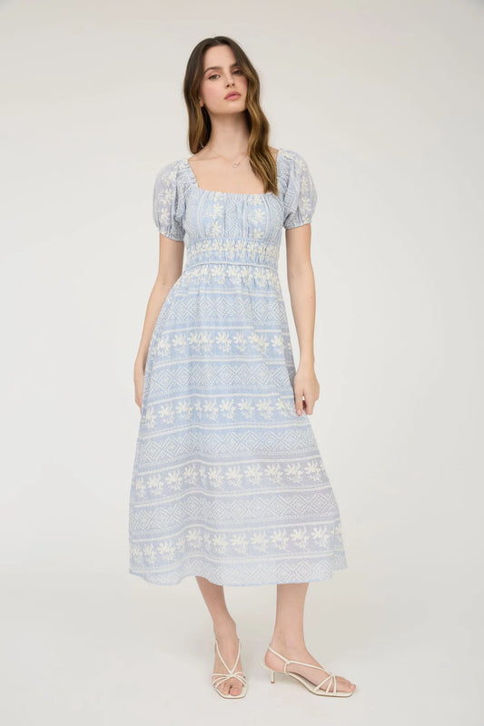 Ginna Blue Midi Dress