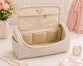 Load image into Gallery viewer, Joanna pink floral cosmetic case
