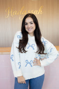 Load image into Gallery viewer, Blue Bow Sweater
