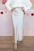 Load image into Gallery viewer, Valen Cream Satin Skirt