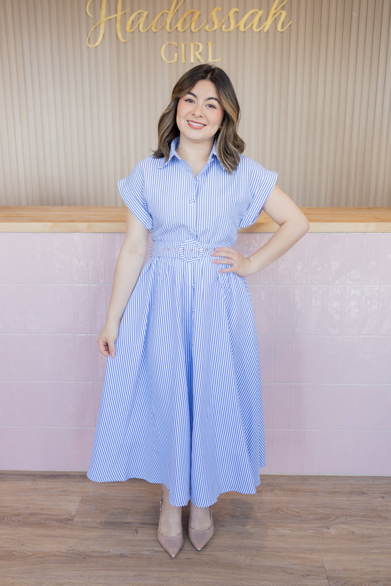 BELLA BLUE MIDI DRESS