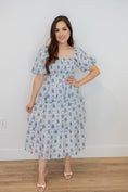 Load image into Gallery viewer, Blue Bow Midi Dress