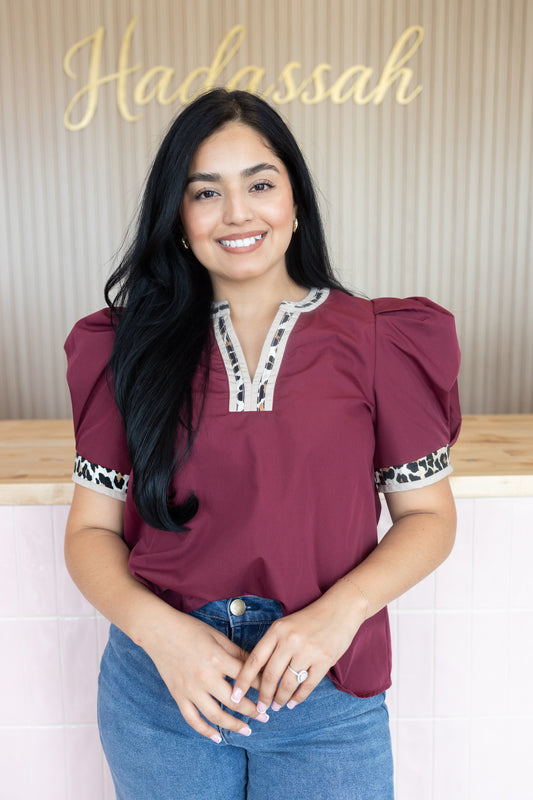 Nancy Burgundy Blouse