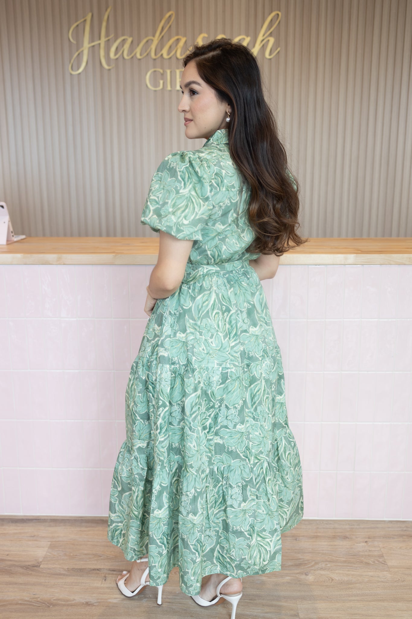 Hanna Green Floral Dress