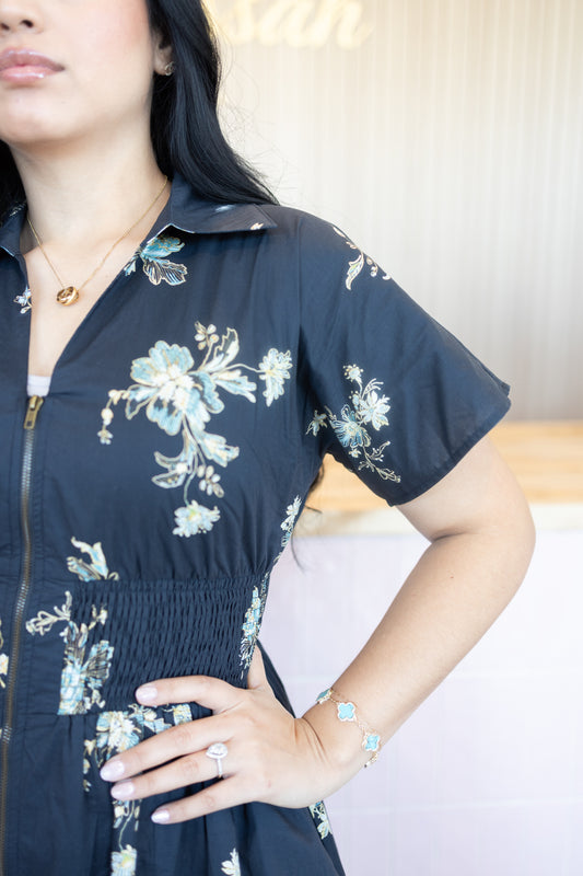 Greece Black Midi Dress