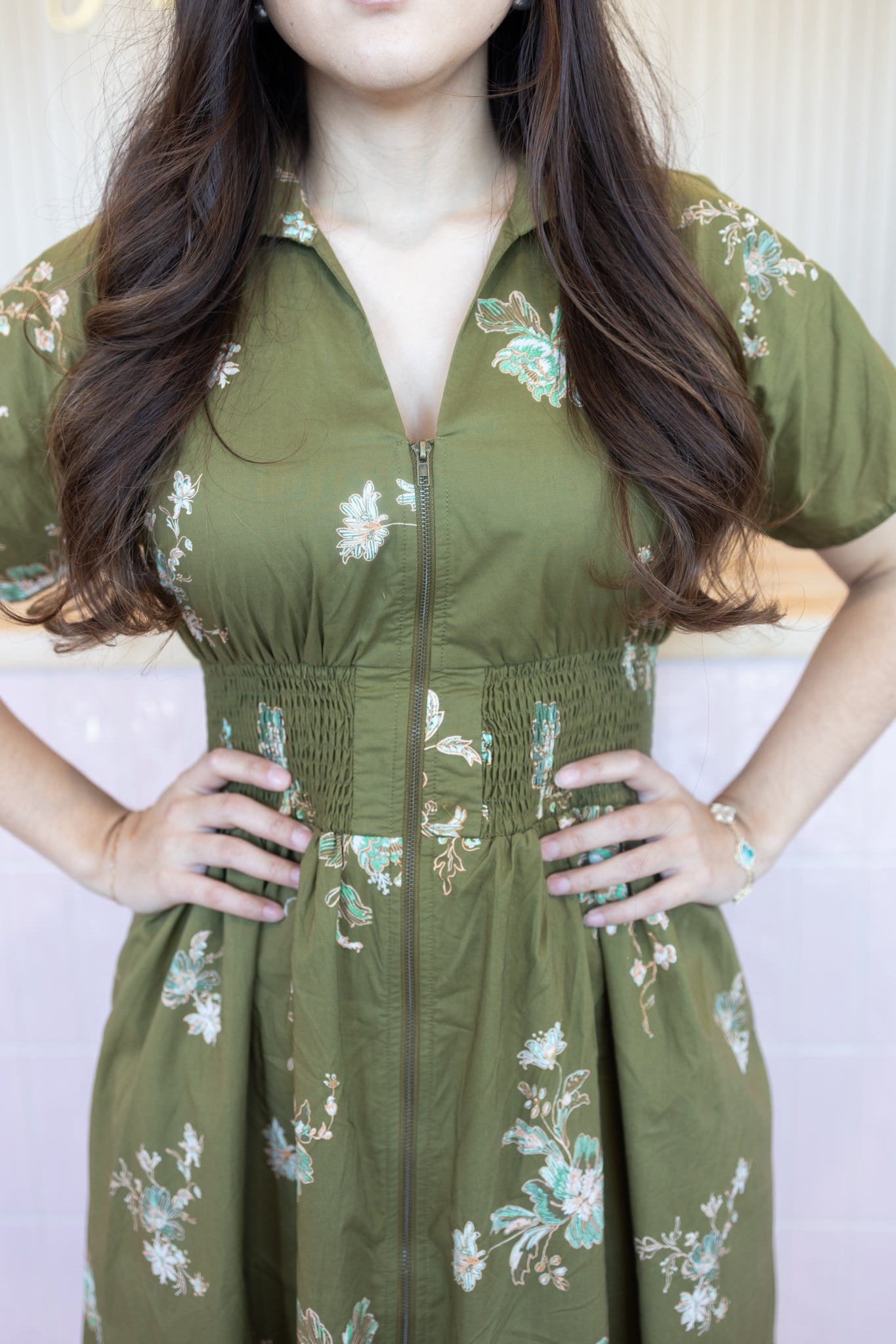 Greece Olive Midi Dress