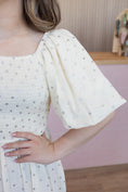 Load image into Gallery viewer, white star rose midi dress