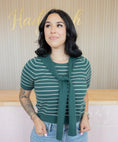 Load image into Gallery viewer, ELEANOR STRIP H GREEN SWEATER TOP