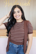 Load image into Gallery viewer, ELEANOR STRIP BROWN SWEATER TOP