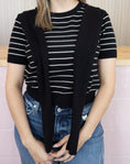 Load image into Gallery viewer, Eleanor strip black sweater top