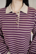 Load image into Gallery viewer, MARGOT WINE STRIPE TOP